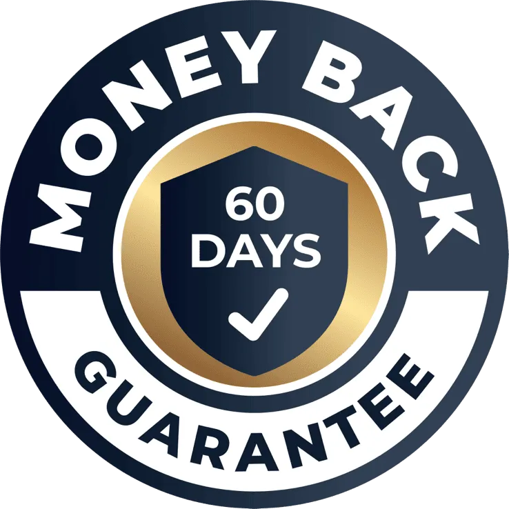 60-day money-back guarantee seal