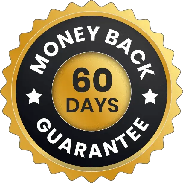 60-day money-back guarantee seal