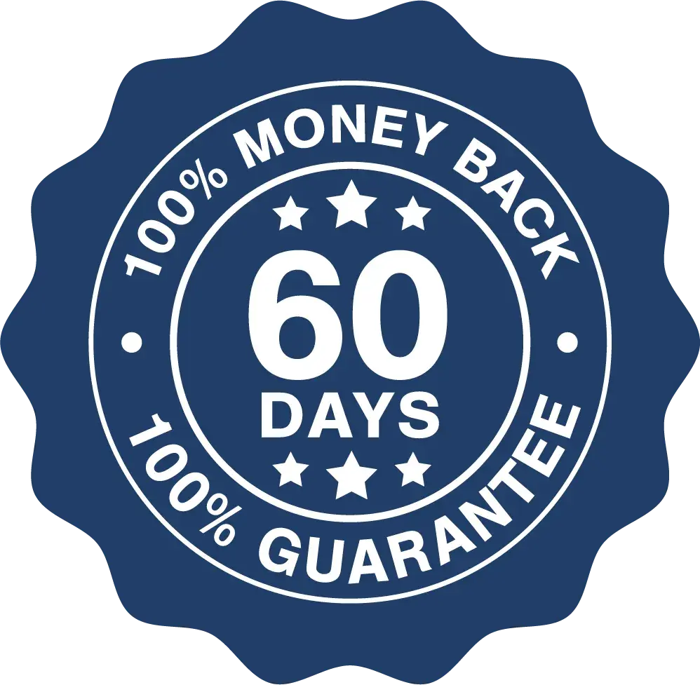 60-day money-back guarantee seal